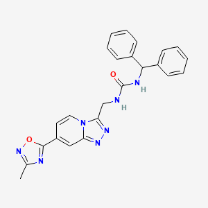 molecular formula C24H21N7O2 B2939874 1-二苯甲基-3-((7-(3-甲基-1,2,4-恶二唑-5-基)-[1,2,4]三唑并[4,3-a]吡啶-3-基)甲基)脲 CAS No. 2034447-97-5