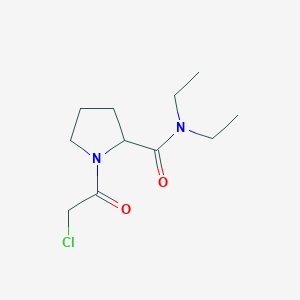 molecular formula C11H19ClN2O2 B2939879 1-(2-Chloroacetyl)-N,N-diethylpyrrolidine-2-carboxamide CAS No. 2411199-83-0