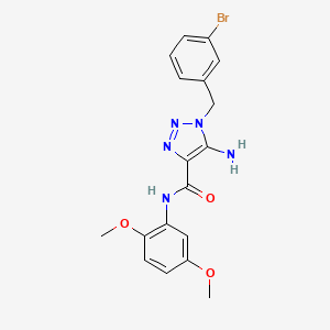 molecular formula C18H18BrN5O3 B2939880 5-amino-1-(3-bromobenzyl)-N-(2,5-dimethoxyphenyl)-1H-1,2,3-triazole-4-carboxamide CAS No. 899981-57-8