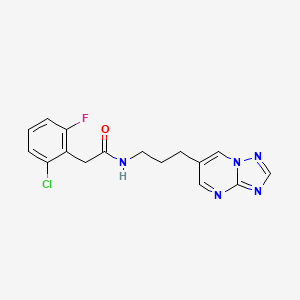 N-(3-([1,2,4]triazolo[1,5-a]pyrimidin-6-yl)propyl)-2-(2-chloro-6-fluorophenyl)acetamide