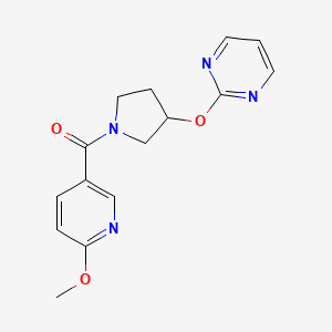 (6-Methoxypyridin-3-yl)(3-(pyrimidin-2-yloxy)pyrrolidin-1-yl)methanone