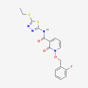 molecular formula C17H15FN4O3S2 B2939885 N-(5-ethylsulfanyl-1,3,4-thiadiazol-2-yl)-1-[(2-fluorophenyl)methoxy]-2-oxopyridine-3-carboxamide CAS No. 868679-27-0