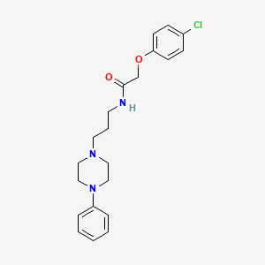 molecular formula C21H26ClN3O2 B2939886 2-(4-氯苯氧基)-N-[3-(4-苯基哌嗪-1-基)丙基]乙酰胺 CAS No. 913527-52-3