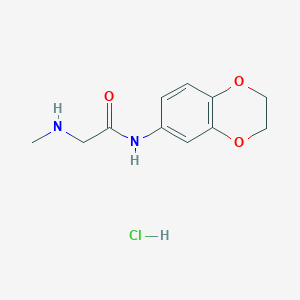 molecular formula C11H15ClN2O3 B2939895 N-(2,3-dihydro-1,4-benzodioxin-6-yl)-2-(methylamino)acetamide hydrochloride CAS No. 1585254-72-3