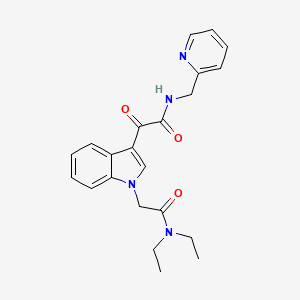 molecular formula C22H24N4O3 B2939896 2-(1-(2-(二乙氨基)-2-氧代乙基)-1H-吲哚-3-基)-2-氧代-N-(吡啶-2-基甲基)乙酰胺 CAS No. 894001-86-6
