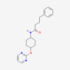 4-phenyl-N-((1r,4r)-4-(pyrimidin-2-yloxy)cyclohexyl)butanamide