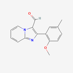 molecular formula C16H14N2O2 B2939912 2-(2-Methoxy-5-methylphenyl)imidazo[1,2-a]pyridine-3-carbaldehyde CAS No. 898390-00-6