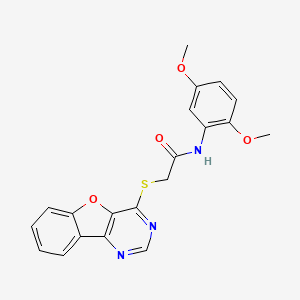 2-([1]benzofuro[3,2-d]pyrimidin-4-ylsulfanyl)-N-(2,5-dimethoxyphenyl)acetamide