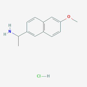 molecular formula C13H16ClNO B2939921 [1-(6-Methoxy-2-naphthyl)ethyl]amine hydrochloride CAS No. 133097-30-0; 51872-03-8