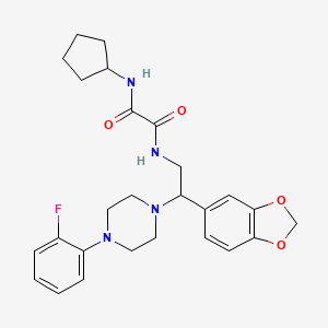 N1-(2-(benzo[d][1,3]dioxol-5-yl)-2-(4-(2-fluorophenyl)piperazin-1-yl)ethyl)-N2-cyclopentyloxalamide