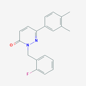 molecular formula C19H17FN2O B2939930 6-(3,4-二甲基苯基)-2-[(2-氟苯基)甲基]哒嗪-3-酮 CAS No. 922909-28-2