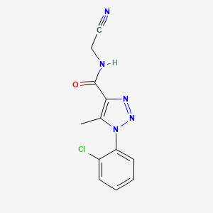 molecular formula C12H10ClN5O B2939933 1-(2-chlorophenyl)-N-(cyanomethyl)-5-methyl-1H-1,2,3-triazole-4-carboxamide CAS No. 1333658-51-7