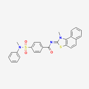 molecular formula C26H21N3O3S2 B2939936 (E)-4-(N-methyl-N-phenylsulfamoyl)-N-(1-methylnaphtho[1,2-d]thiazol-2(1H)-ylidene)benzamide CAS No. 477500-12-2