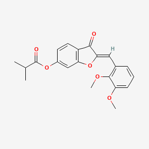 molecular formula C21H20O6 B2939940 (Z)-2-(2,3-dimethoxybenzylidene)-3-oxo-2,3-dihydrobenzofuran-6-yl isobutyrate CAS No. 622359-73-3