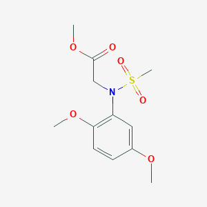 molecular formula C12H17NO6S B2939943 Methyl N-(2,5-dimethoxyphenyl)-N-(methylsulfonyl)glycinate CAS No. 425607-54-1
