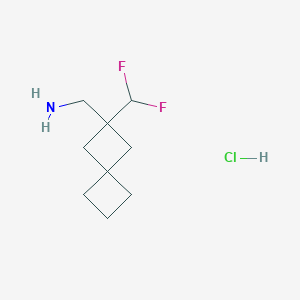 molecular formula C9H16ClF2N B2939946 [2-(二氟甲基)螺[3.3]庚烷-2-基]甲胺；盐酸盐 CAS No. 2377033-81-1