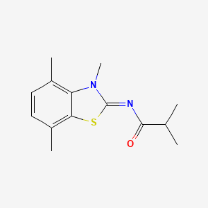 molecular formula C14H18N2OS B2939947 (Z)-N-(3,4,7-三甲基苯并[d]噻唑-2(3H)-亚甲基)异丁酰胺 CAS No. 868370-23-4