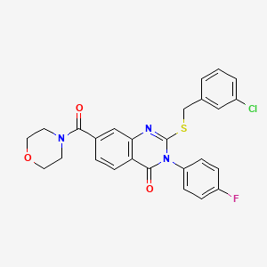 2-[(3-chlorobenzyl)thio]-3-(4-fluorophenyl)-7-(morpholin-4-ylcarbonyl)quinazolin-4(3H)-one