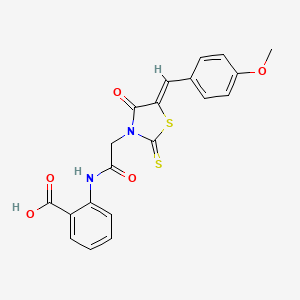 (Z)-2-(2-(5-(4-methoxybenzylidene)-4-oxo-2-thioxothiazolidin-3-yl)acetamido)benzoic acid