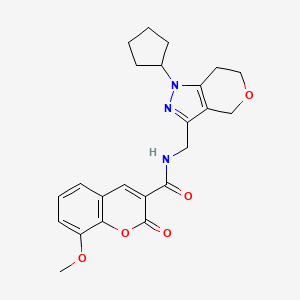 N-((1-cyclopentyl-1,4,6,7-tetrahydropyrano[4,3-c]pyrazol-3-yl)methyl)-8-methoxy-2-oxo-2H-chromene-3-carboxamide