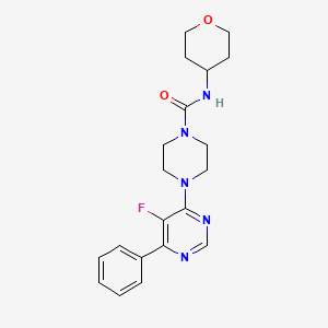 4-(5-Fluoro-6-phenylpyrimidin-4-yl)-N-(oxan-4-yl)piperazine-1-carboxamide