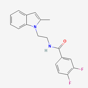 molecular formula C18H16F2N2O B2939965 3,4-difluoro-N-[2-(2-methylindol-1-yl)ethyl]benzamide CAS No. 689265-17-6