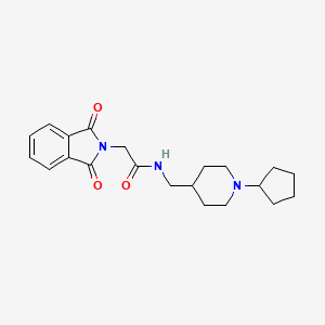 molecular formula C21H27N3O3 B2939979 N-((1-cyclopentylpiperidin-4-yl)methyl)-2-(1,3-dioxoisoindolin-2-yl)acetamide CAS No. 953932-77-9