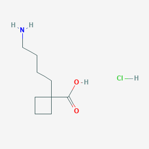 molecular formula C9H18ClNO2 B2939982 1-(4-Aminobutyl)cyclobutane-1-carboxylic acid hydrochloride CAS No. 2138145-98-7