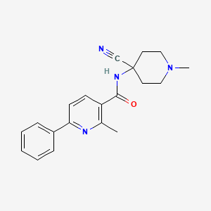 molecular formula C20H22N4O B2939988 N-(4-cyano-1-methylpiperidin-4-yl)-2-methyl-6-phenylpyridine-3-carboxamide CAS No. 1311674-24-4