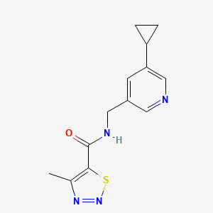 molecular formula C13H14N4OS B2939989 N-((5-cyclopropylpyridin-3-yl)methyl)-4-methyl-1,2,3-thiadiazole-5-carboxamide CAS No. 2034232-71-6