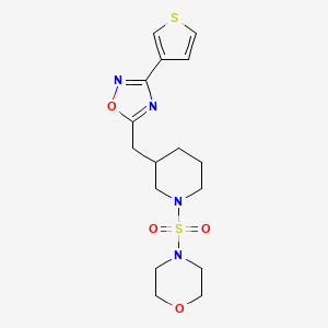 4-((3-((3-(Thiophen-3-yl)-1,2,4-oxadiazol-5-yl)methyl)piperidin-1-yl)sulfonyl)morpholine