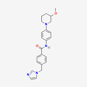 molecular formula C23H26N4O2 B2939993 4-((1H-imidazol-1-yl)methyl)-N-(4-(3-methoxypiperidin-1-yl)phenyl)benzamide CAS No. 1797873-13-2