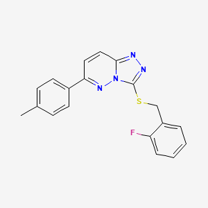 molecular formula C19H15FN4S B2939999 3-((2-Fluorobenzyl)thio)-6-(p-tolyl)-[1,2,4]triazolo[4,3-b]pyridazine CAS No. 941890-15-9