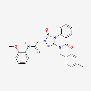 molecular formula C26H23N5O4 B2940007 N-(2-methoxyphenyl)-2-(4-(4-methylbenzyl)-1,5-dioxo-4,5-dihydro-[1,2,4]triazolo[4,3-a]quinazolin-2(1H)-yl)acetamide CAS No. 1243006-97-4