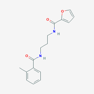molecular formula C16H18N2O3 B294001 N-{3-[(2-methylbenzoyl)amino]propyl}-2-furamide 