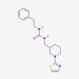molecular formula C18H24N4OS B2940011 1-Phenethyl-3-((1-(thiazol-2-yl)piperidin-3-yl)methyl)urea CAS No. 1706082-52-1