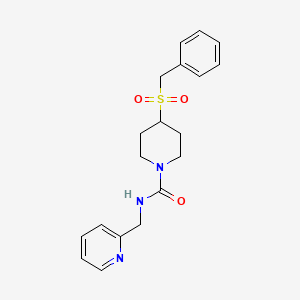 molecular formula C19H23N3O3S B2940016 4-(benzylsulfonyl)-N-(pyridin-2-ylmethyl)piperidine-1-carboxamide CAS No. 2034388-16-2