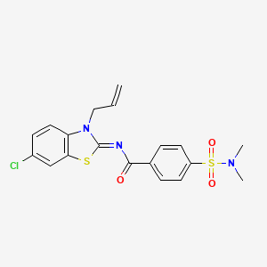 molecular formula C19H18ClN3O3S2 B2940021 (Z)-N-(3-烯丙基-6-氯苯并[d]噻唑-2(3H)-亚甲基)-4-(N,N-二甲基磺酰氨基)苯甲酰胺 CAS No. 942011-53-2