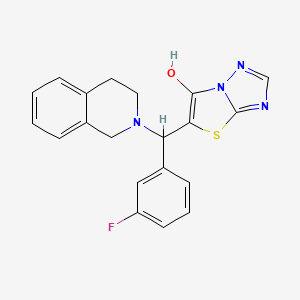 molecular formula C20H17FN4OS B2940028 5-((3,4-dihydroisoquinolin-2(1H)-yl)(3-fluorophenyl)methyl)thiazolo[3,2-b][1,2,4]triazol-6-ol CAS No. 868220-10-4