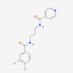 molecular formula C16H15Cl2N3O2 B294003 N-(3-{[(3,4-dichlorophenyl)carbonyl]amino}propyl)pyridine-4-carboxamide 