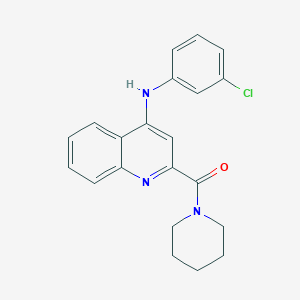 molecular formula C21H20ClN3O B2940032 (4-((3-氯苯基)氨基)喹啉-2-基)(哌啶-1-基)甲苯酮 CAS No. 1226427-31-1