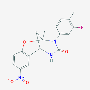 3-(3-fluoro-4-methylphenyl)-2-methyl-8-nitro-5,6-dihydro-2H-2,6-methanobenzo[g][1,3,5]oxadiazocin-4(3H)-one
