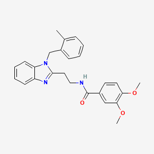 molecular formula C26H27N3O3 B2940037 3,4-dimethoxy-N-{2-[1-(2-methylbenzyl)-1H-benzimidazol-2-yl]ethyl}benzamide CAS No. 850922-45-1