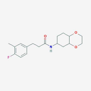 molecular formula C18H24FNO3 B2940038 3-(4-fluoro-3-methylphenyl)-N-(octahydrobenzo[b][1,4]dioxin-6-yl)propanamide CAS No. 1902947-18-5