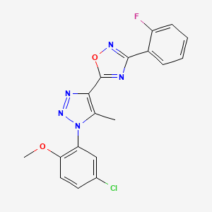 5-[1-(5-chloro-2-methoxyphenyl)-5-methyl-1H-1,2,3-triazol-4-yl]-3-(2-fluorophenyl)-1,2,4-oxadiazole