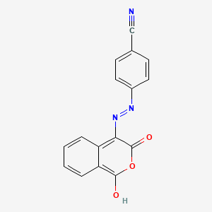 molecular formula C16H9N3O3 B2940048 4-{2-[1,3-dioxo-1H-isochromen-4(3H)-yliden]hydrazino}benzenecarbonitrile CAS No. 341965-99-9
