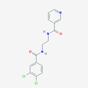 molecular formula C15H13Cl2N3O2 B294005 N-{2-[(3,4-dichlorobenzoyl)amino]ethyl}nicotinamide 