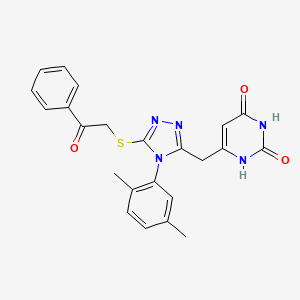 6-[[4-(2,5-dimethylphenyl)-5-phenacylsulfanyl-1,2,4-triazol-3-yl]methyl]-1H-pyrimidine-2,4-dione