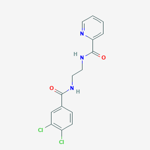 molecular formula C15H13Cl2N3O2 B294006 N-{2-[(3,4-dichlorobenzoyl)amino]ethyl}-2-pyridinecarboxamide 