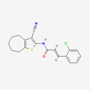 (E)-3-(2-chlorophenyl)-N-(3-cyano-5,6,7,8-tetrahydro-4H-cyclohepta[b]thiophen-2-yl)acrylamide